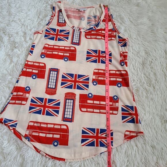 LuLaRoe London British Flag Scoop Neck Tank Top SZ S - Picture 10 of 11